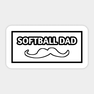 Softball dad , Gift for Softball players With Mustache Sticker